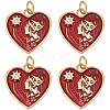 6Pcs Rack Plating Brass Micro Pave Cubic Zirconia Pendants KK-BBC0010-99-1