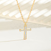 Alloy Enamel Viking Knot Religion Cross Pendant Cable Chain Necklaces for Women WG3BAE0-03-1