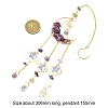 Natural Amethyst Chips Moon Pendant Decorations HJEW-FS00027-05-2