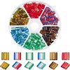 240Pcs 6 Colors 2-Hole Glass Seed Beads SEED-NB0001-24-1