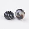 Randomly Mixed Natural Dyed & Heated Black Agate and Banded Agate European Beads G-G740-14x8mm-12-2