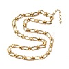 Ion Plating(IP) 304 Stainless Steel Oval Links Necklace for Women NJEW-B107-07G-01-4