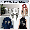 2Pcs 2 Styles Flower Polyester & Glass & Plastic Pearl Embroidery Sew on Ornament Accessories PATC-MA0001-46-5