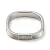 304 Stainless Steel Rectangle Finger Ring RJEW-C059-01P-2