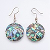 Abalone Shell/Paua Shell Dangle Earrings EJEW-F147-C13-1