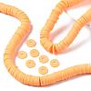 Flat Round Handmade Polymer Clay Beads CLAY-R067-10mm-15-5