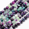 Natural Striped Agate/Banded Agate Bead Strands G-K155-A-6mm-10-1