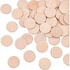 50Pcs Unfinished Natural Beech Wood Cabochons WOOD-HY0001-01-1