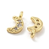 Rack Plating Brass Micro Pave Cubic Zirconia Charms KK-C038-02G-2