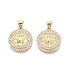 Brass Micro Pave Clear Cubic Zirconia Pendants KK-N287-43G-04-1