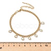 304 Stainless Steel Rhinestone Teardrop Charm Bracelets BJEW-V011-01G-04-2