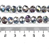 Half Rainbow Plated Faceted Rondelle Glass Beads Strands GLAA-A024E-HR01-3