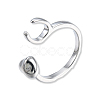 Brass Open Cuff Ring Cadmium Free & Nickel Free & Lead Free RJEW-N039-04P-3
