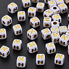 Opaque White Acrylic Beads X-MACR-Q242-010N-1