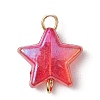 Transparent Acrylic Star Connector Charms PALLOY-JF03548-3
