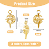 18Pcs 3 Colors 304 Stainless Steel Pendant Rhinestone Settings Ion Plating(IP) STAS-DC0014-65-2