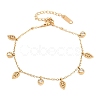 304 Stainless Steel & Rhinestone Charm Bracelets BJEW-B171-15G-2