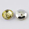 2-Hole Taiwan Acrylic Rhinestone Flat Round Buttons BUTT-F015-10mm-33-2