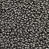 Dark Gray 11/0 Grade A Electroplated Glass Seed Beads X-SEED-Q008-F576-1
