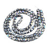 Electroplate Opaque Solid Color Glass Beads Strands EGLA-N002-43-2