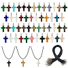 DIY Cross Pendant Necklace Making Kits DIY-FG0008-32-1