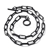 304 Stainless Steel Paperclip Chain Necklaces NJEW-O124-01EB-1
