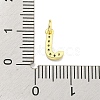 Letter Brass Micro Pave Clear Cubic Zirconia Pendants KK-K354-06G-J-3