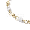 Brass Natural Howlite Link Bracelets for Women BJEW-JB11683-01-3