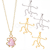 4Pcs 2 Colors Brass Pendants Cabochon Settings FIND-SC0017-24A-1