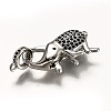 Brass Micro Pave Black Cubic Zirconia Lobster Claw Clasps ZIRC-I052-05P-3