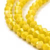 Opaque Solid Color Electroplate Glass Beads Strands EGLA-A039-P4mm-B05-3