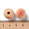 Printed Wood European Beads WOOD-Z002-08H-3