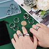 12Pcs Stainless Steel Grooved Finger Ring Settings STAS-UN0038-94E-2