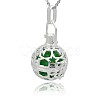 Silver Color Plated Brass Hollow Round Cage Pendants KK-J226-10S-2