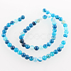 Natural Striped Agate/Banded Agate Round Bead Strands G-E232-11-2