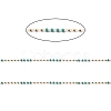 Rondelle Glass Beaded Link Chains CHS-G028-07G-02-2