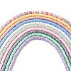 10 Strands 10 Colors Handmade Polymer Clay Beads Strand CLAY-YW0001-92-1