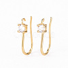 Brass Micro Pave Clear Cubic Zirconia Earring Hooks ZIRC-S068-004-NF-1