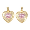 Brass Micro Pave Cubic Zirconia Pendants KK-H257-05G-02-1