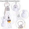 3Pcs Astronaut Keychain Cute Space Keychain for Backpack Wallet Car Keychain Decoration Children's Space Party Favors JX317C-3