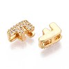 Brass Micro Pave Clear Cubic Zirconia Beads KK-T071-17G-F-2