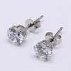 Cubic Zirconia Ear Studs STAS-E051-3E-1