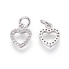 Brass Micro Pave Cubic Zirconia Charms ZIRC-J021-03P-RS-2