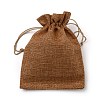 Polyester Imitation Burlap Packing Pouches Drawstring Bags ABAG-PH0001-33A-1