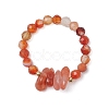 Natural Red Agate Beaded Rings RJEW-TA00191-04-2