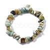 Unisex Chip Natural Flower Amazonite Beaded Stretch Bracelets BJEW-S143-26-6