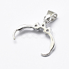 Anti-Tarnish Rhodium Plated 925 Sterling Silver Micro Pave Cubic Zirconia Pendant Bails STER-P034-35P-2