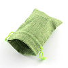 Polyester Imitation Burlap Packing Pouches Drawstring Bags LS-ABAG-R005-9x7-02-2