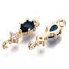 Brass Micro Pave Cubic Zirconia Links Connectors KK-R111-007-A01-2