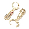 Golden Brass Dangle Leverback Earrings EJEW-L269-016G-05-2